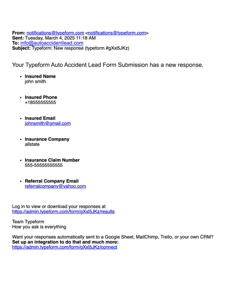 Sample Referral